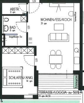 1 bedroom with open-plan kitchen flat to rent, 58 m², Lauchheim 1 bedroom with open-plan kitchen flat to rent, 58 m², Lauchheim