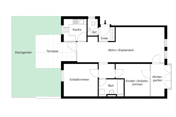 2 bedroom with open-plan kitchen flat to rent, 82 m², Badstr. 2, Pfullingen 2 bedroom with open-plan kitchen flat to rent, 82 m², Badstr. 2, Pfullingen