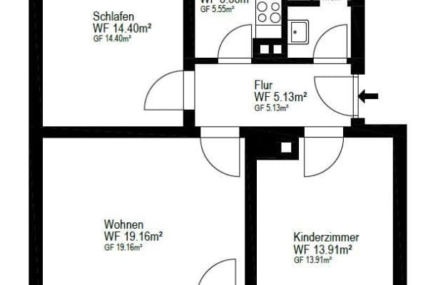 3 bedroom flat to rent, 64 m², Stuttgart 3 bedroom flat to rent, 64 m², Stuttgart
