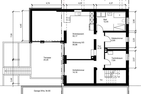 1 bedroom with open-plan kitchen flat to rent, 96 m², Stuttgart-Weilimdorf 1 bedroom with open-plan kitchen flat to rent, 96 m², Stuttgart-Weilimdorf