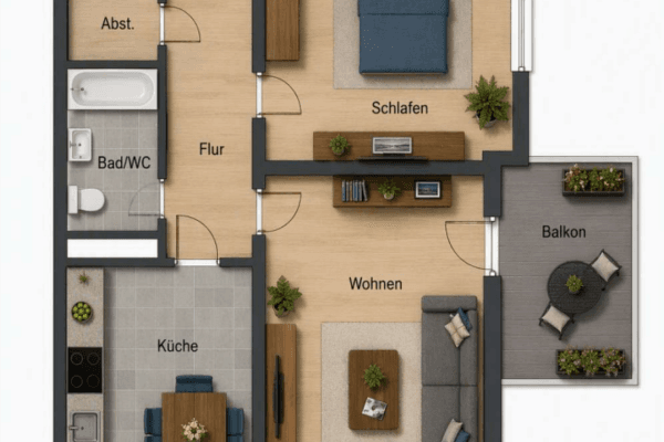 2 bedroom flat to rent, 68 m², Krokodilweg 40, Stuttgart 2 bedroom flat to rent, 68 m², Krokodilweg 40, Stuttgart