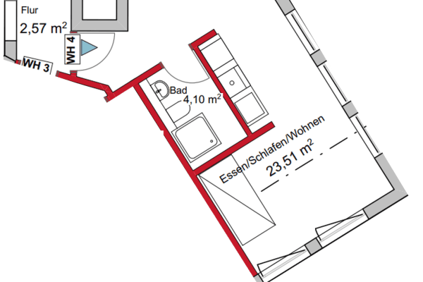 Studio flat to rent, 31 m², Gärtnerstraße 16, Stuttgart Studio flat to rent, 31 m², Gärtnerstraße 16, Stuttgart