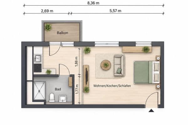 1 bedroom flat to rent, 34 m², Berlin, Berlin 1 bedroom flat to rent, 34 m², Berlin, Berlin