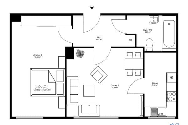 2 bedroom flat for sale, 45 m², Berlin - Schöneberg, Berlin 2 bedroom flat for sale, 45 m², Berlin - Schöneberg, Berlin
