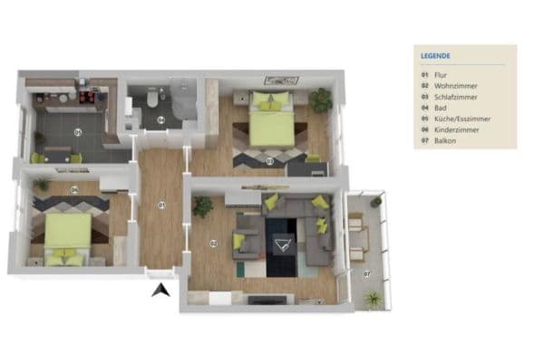 3 bedroom flat to rent, 70 m², Seligenstadt 3 bedroom flat to rent, 70 m², Seligenstadt
