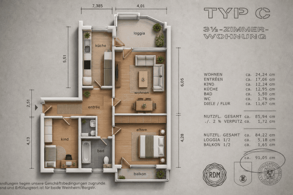 3 bedroom flat for sale, 91 m², Multring 7, Weinheim 3 bedroom flat for sale, 91 m², Multring 7, Weinheim