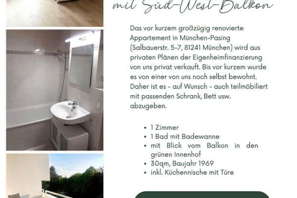 1 bedroom flat for sale, 30 m², Salbauerstraße 7, München, Bavaria 1 bedroom flat for sale, 30 m², Salbauerstraße 7, München, Bavaria