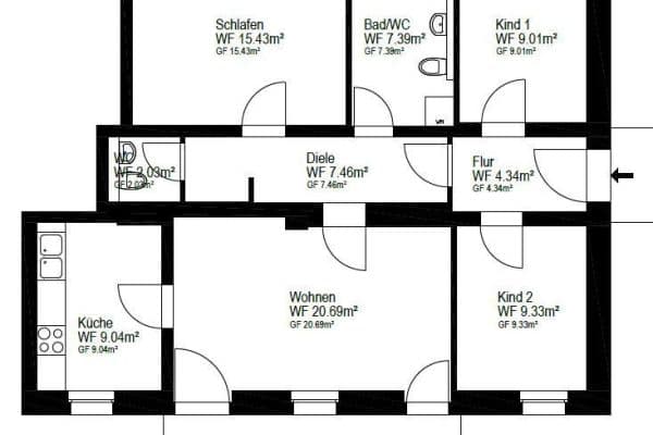 4 bedroom flat for sale, 92 m², Bannewitz 4 bedroom flat for sale, 92 m², Bannewitz