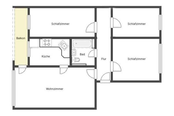 4 bedroom flat to rent, 78 m², Kräpeliner Wende 6B, Greifswald 4 bedroom flat to rent, 78 m², Kräpeliner Wende 6B, Greifswald