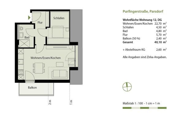 2 bedroom flat for sale, 41 m², Parsdorf, Bavaria 2 bedroom flat for sale, 41 m², Parsdorf, Bavaria