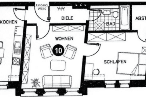 2 bedroom flat to rent, 52 m², Erfurt 2 bedroom flat to rent, 52 m², Erfurt