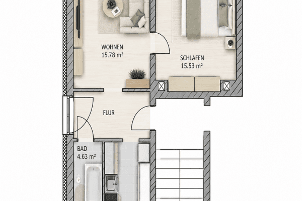 2 bedroom flat to rent, 50 m², Hainstraße 16, Thum 2 bedroom flat to rent, 50 m², Hainstraße 16, Thum