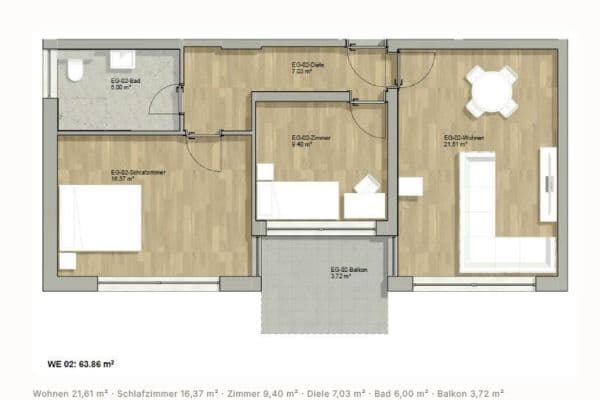 3 bedroom flat for sale, 64 m², Freising, Bavaria 3 bedroom flat for sale, 64 m², Freising, Bavaria