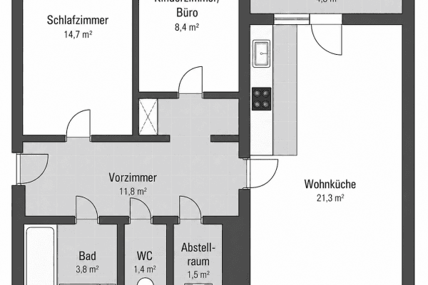 3 bedroom flat to rent, 67 m², Grubergasse 5, Wien, Vienna 3 bedroom flat to rent, 67 m², Grubergasse 5, Wien, Vienna