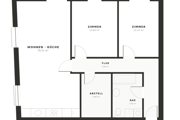 3 bedroom flat to rent, 85 m², Melle 3 bedroom flat to rent, 85 m², Melle