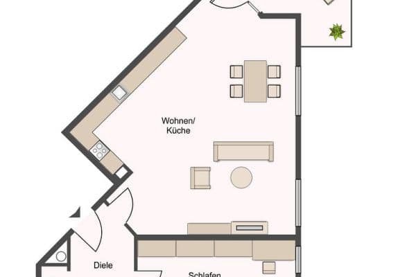 2 bedroom flat to rent, 59 m², Fohlenbergstraße 7, Marbach 2 bedroom flat to rent, 59 m², Fohlenbergstraße 7, Marbach
