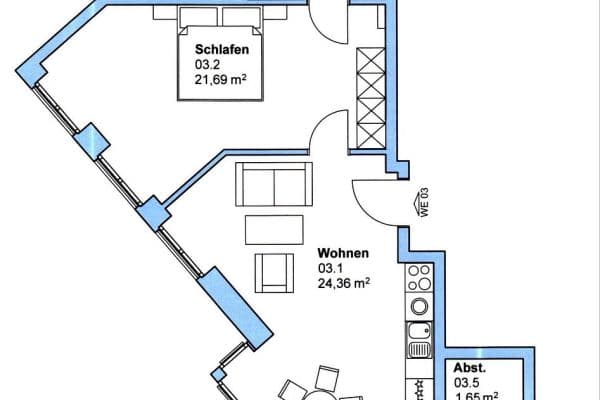 2 bedroom flat to rent, 55 m², Stade 2 bedroom flat to rent, 55 m², Stade