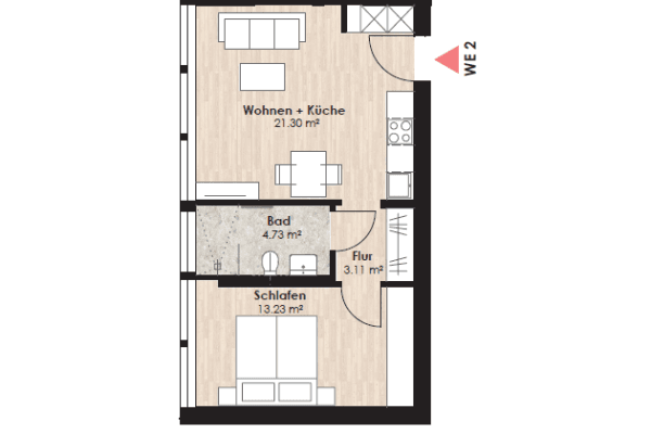 2 bedroom flat to rent, 42 m², Jägerstr. 38a, Lünen 2 bedroom flat to rent, 42 m², Jägerstr. 38a, Lünen