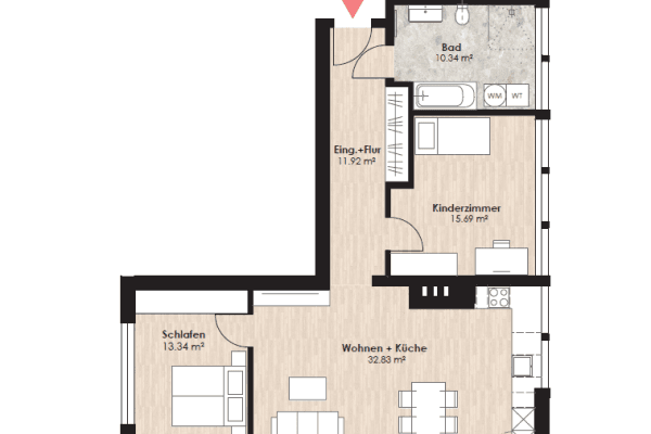 3 bedroom flat to rent, 84 m², Jägerstr. 38a, Lünen 3 bedroom flat to rent, 84 m², Jägerstr. 38a, Lünen