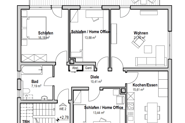 4 bedroom flat to rent, 104 m², Kleinostheim 4 bedroom flat to rent, 104 m², Kleinostheim