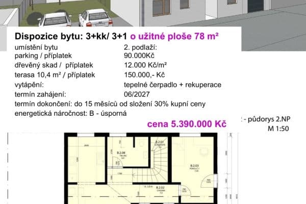 2 bedroom with open-plan kitchen flat for sale, 78 m², Ivančice 2 bedroom with open-plan kitchen flat for sale, 78 m², Ivančice