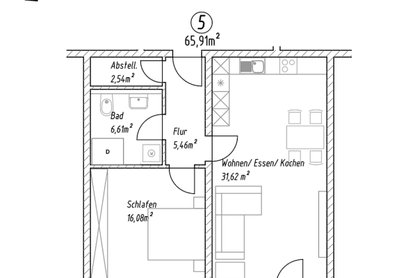 2 bedroom flat to rent, 66 m², Haupstraße 39, Unterdietfurt 2 bedroom flat to rent, 66 m², Haupstraße 39, Unterdietfurt