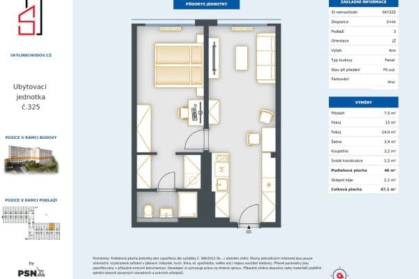 1 bedroom with open-plan kitchen flat for sale, 46 m², Čenětická, Praha 1 bedroom with open-plan kitchen flat for sale, 46 m², Čenětická, Praha