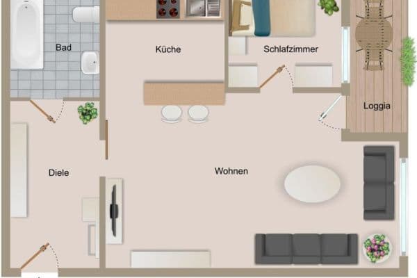 1 bedroom with open-plan kitchen flat to rent, 52 m², Bachstraße 50, Herten 1 bedroom with open-plan kitchen flat to rent, 52 m², Bachstraße 50, Herten