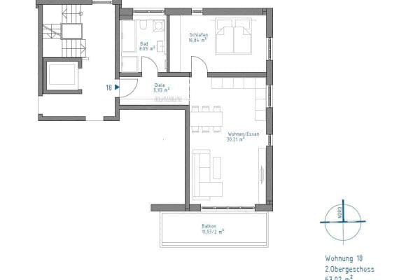 2 bedroom flat to rent, 68 m², Augsburg 2 bedroom flat to rent, 68 m², Augsburg