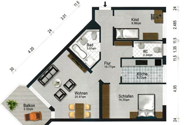 3 bedroom flat for sale, 83 m², Aalenerstraße 24, Leonberg 3 bedroom flat for sale, 83 m², Aalenerstraße 24, Leonberg