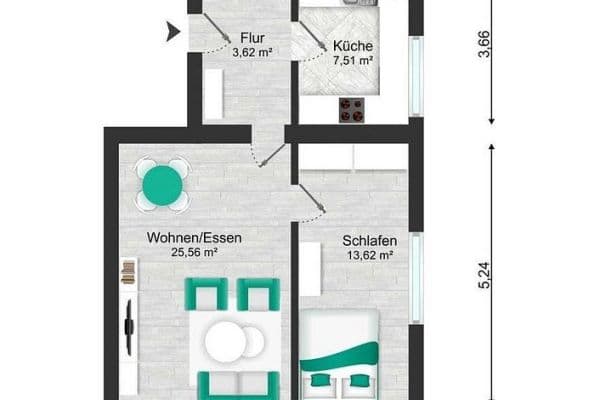 2 bedroom flat to rent, 62 m², Leipzig, Saxony 2 bedroom flat to rent, 62 m², Leipzig, Saxony
