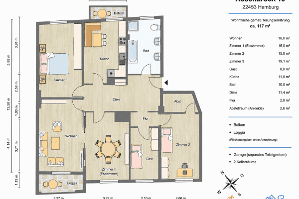 3 bedroom with open-plan kitchen flat for sale, 117 m², Hamburg, Hamburg 3 bedroom with open-plan kitchen flat for sale, 117 m², Hamburg, Hamburg