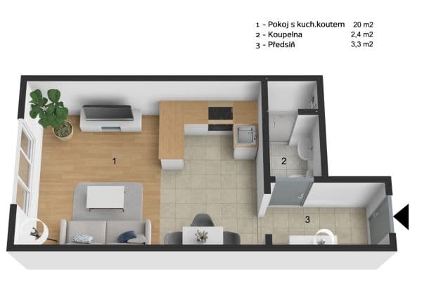 Studio flat to rent, 27 m², Záběhlická, Praha Studio flat to rent, 27 m², Záběhlická, Praha