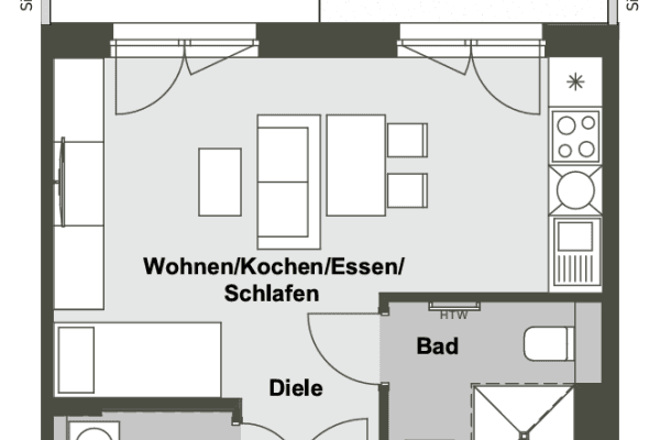 1 bedroom flat to rent, 40 m², Am Tierpark 25, Berlin, Berlin 1 bedroom flat to rent, 40 m², Am Tierpark 25, Berlin, Berlin
