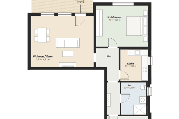 2 bedroom flat to rent, 80 m², Alemannenstraße 12, Walzbachtal 2 bedroom flat to rent, 80 m², Alemannenstraße 12, Walzbachtal