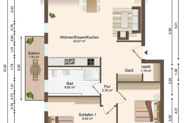 3 bedroom flat to rent, 74 m², Brunnengasse 6, Ingersheim 3 bedroom flat to rent, 74 m², Brunnengasse 6, Ingersheim