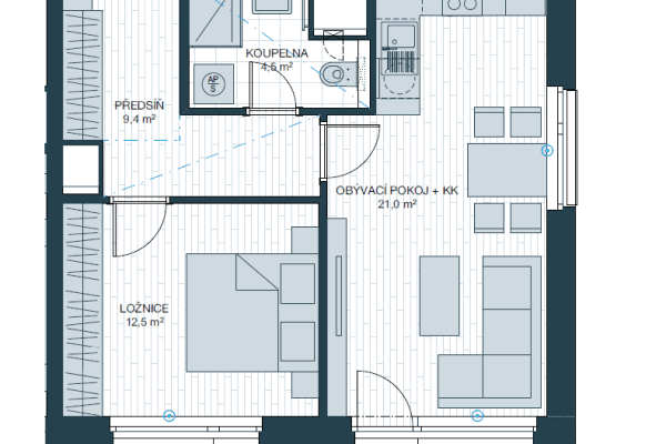1 bedroom with open-plan kitchen flat to rent, 60 m², Waltariho, Praha 1 bedroom with open-plan kitchen flat to rent, 60 m², Waltariho, Praha