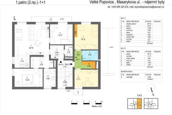 1 bedroom with open-plan kitchen flat to rent, 39 m², Masarykova, Velké Popovice 1 bedroom with open-plan kitchen flat to rent, 39 m², Masarykova, Velké Popovice