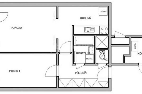2 bedroom flat to rent, 43 m², Rozšířená, Prague, Prague