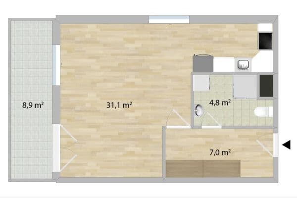 Studio flat to rent, 43 m², Sokolovská, Čelákovice Studio flat to rent, 43 m², Sokolovská, Čelákovice