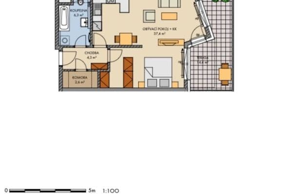 1 bedroom with open-plan kitchen flat to rent, 53 m², Klementova, Praha 13 1 bedroom with open-plan kitchen flat to rent, 53 m², Klementova, Praha 13