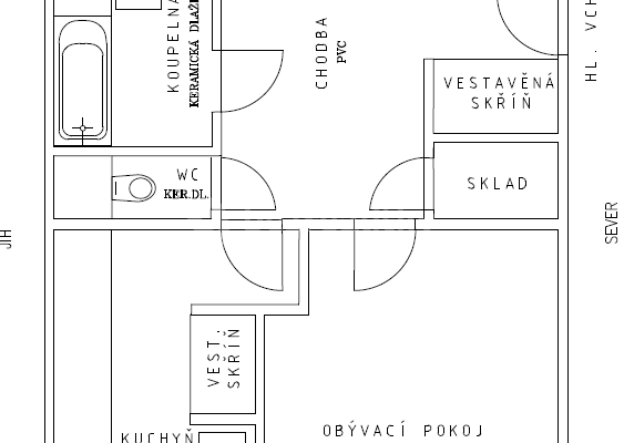 3 bedroom flat to rent, 80 m², Bellušova, Praha