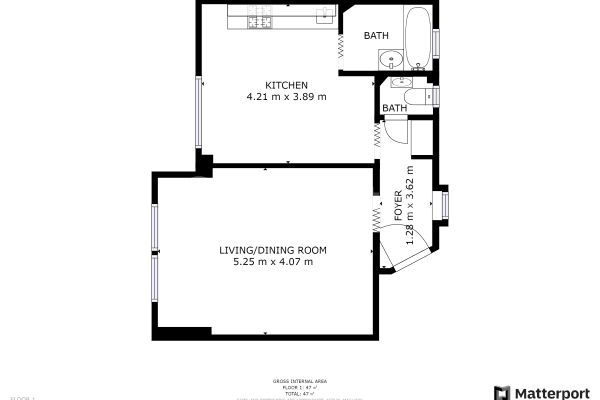 1 bedroom with open-plan kitchen flat to rent, 47 m², Jeseniova, Prague, Prague