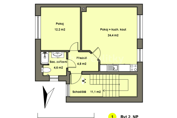 1 bedroom with open-plan kitchen flat to rent, 51 m², Šilarova, Brno
