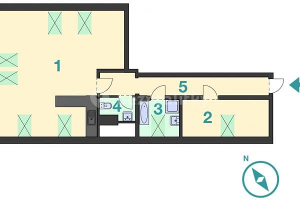 2 bedroom with open-plan kitchen flat to rent, 82 m², U Pivovaru, Dobříš