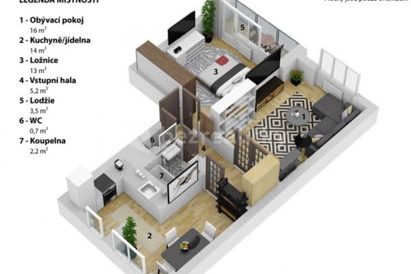 2 bedroom flat to rent, 52 m², Nad Hercovkou, Prague, Prague