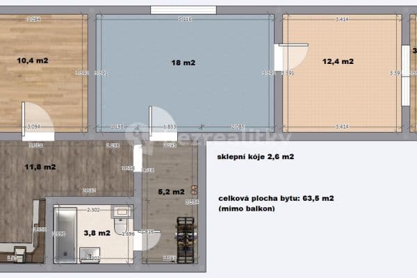 3 bedroom flat to rent, 64 m², Písecká, Bechyně