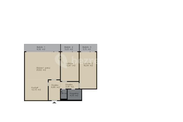 3 bedroom flat for sale, 83 m², Uzbecká, Hlavní město Praha