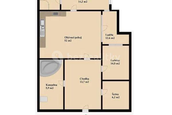 2 bedroom with open-plan kitchen flat for sale, 122 m², Voskovcova, Praha