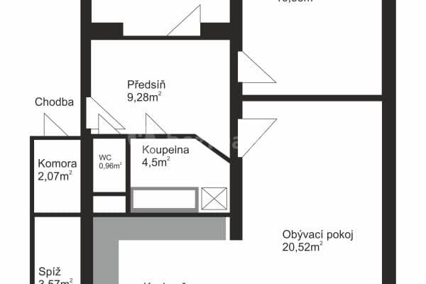 3 bedroom flat to rent, 82 m², Cítov